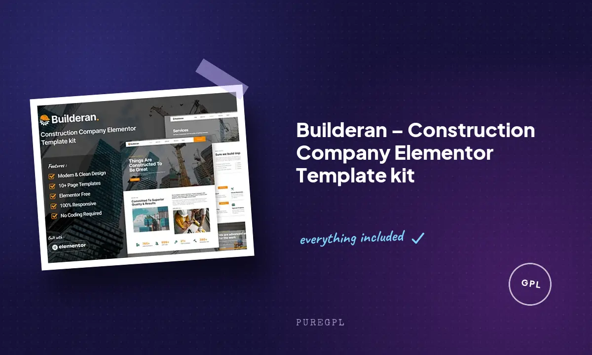 Builderan – Construction Company Elementor Template kit