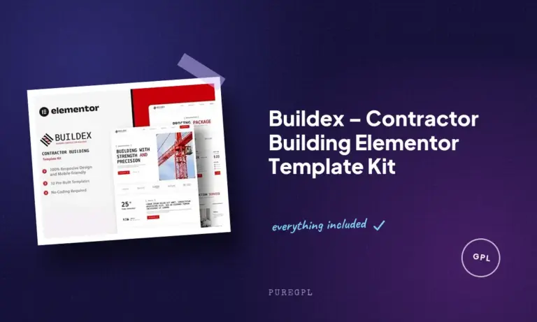 buildex contractor building elementor template kit