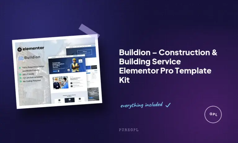 buildion construction building service elementor pro template kit