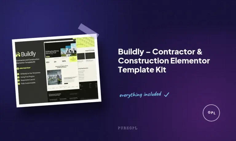 buildly contractor construction elementor template kit