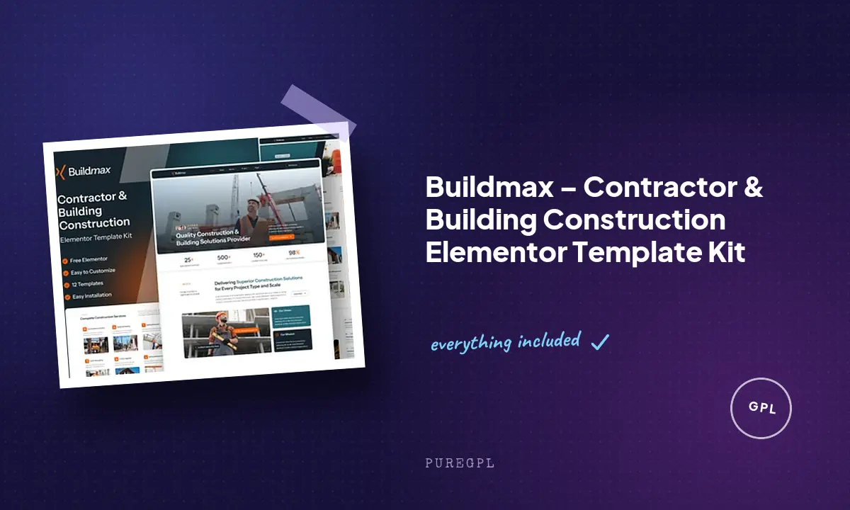 Buildmax – Contractor & Building Construction Elementor Template Kit