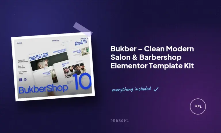 bukber clean modern salon barbershop elementor template kit