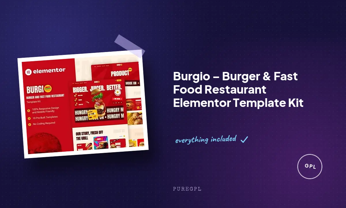 Burgio – Burger & Fast Food Restaurant Elementor Template Kit