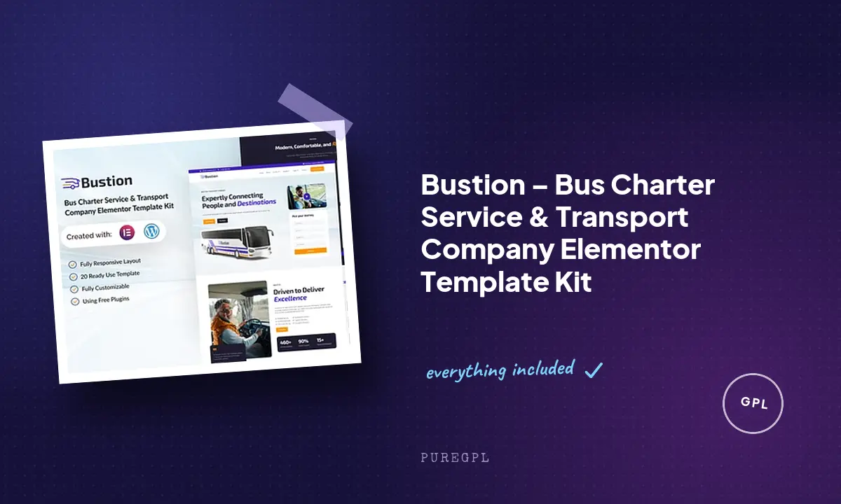 Bustion – Bus Charter Service & Transport Company Elementor Template Kit