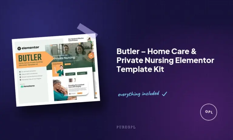 butler home care private nursing elementor template kit