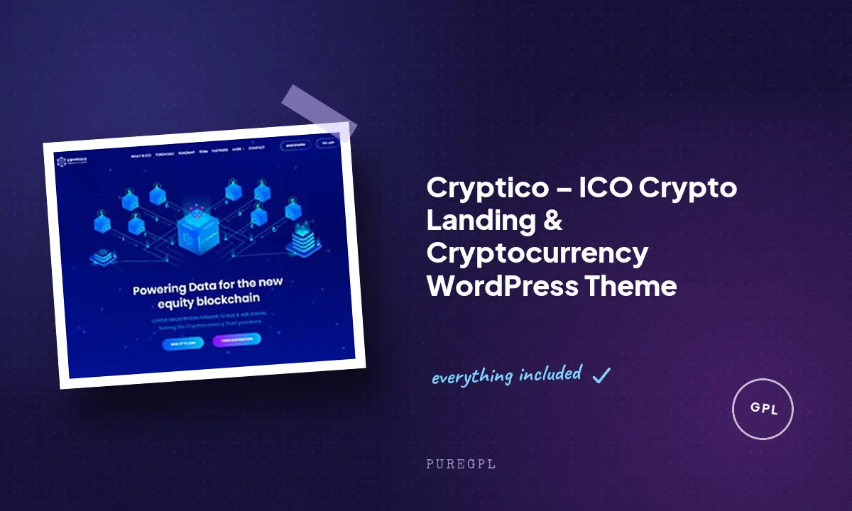 Cryptico – ICO Crypto Landing & Cryptocurrency WordPress Theme
