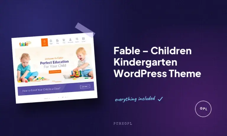 fable children kindergarten wordpress theme