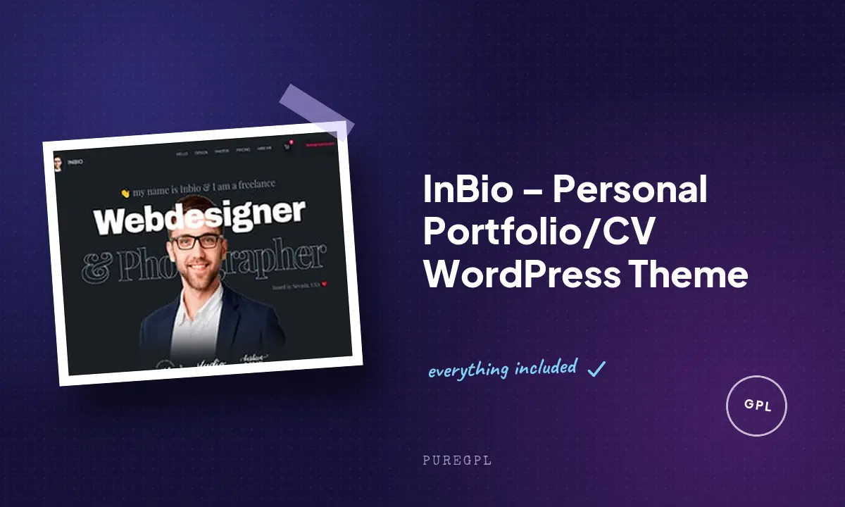InBio – Personal Portfolio/CV WordPress Theme