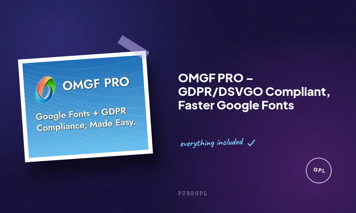 OMGF PRO – GDPR/DSVGO Compliant, Faster Google Fonts